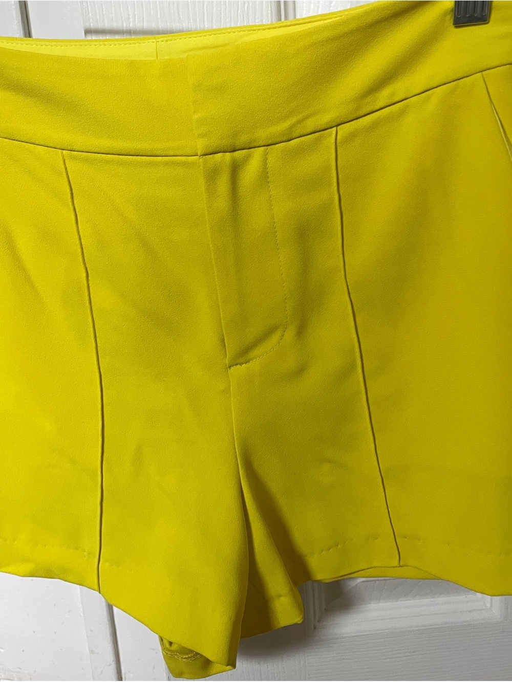 Alice + Olivia High-Waist Yellow Tailored Dress Shorts